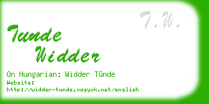 tunde widder business card