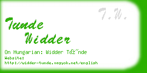 tunde widder business card